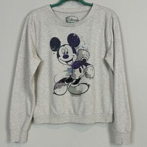 Disney Mickey Mouse Long Sleeve Pullover Watercolor XL